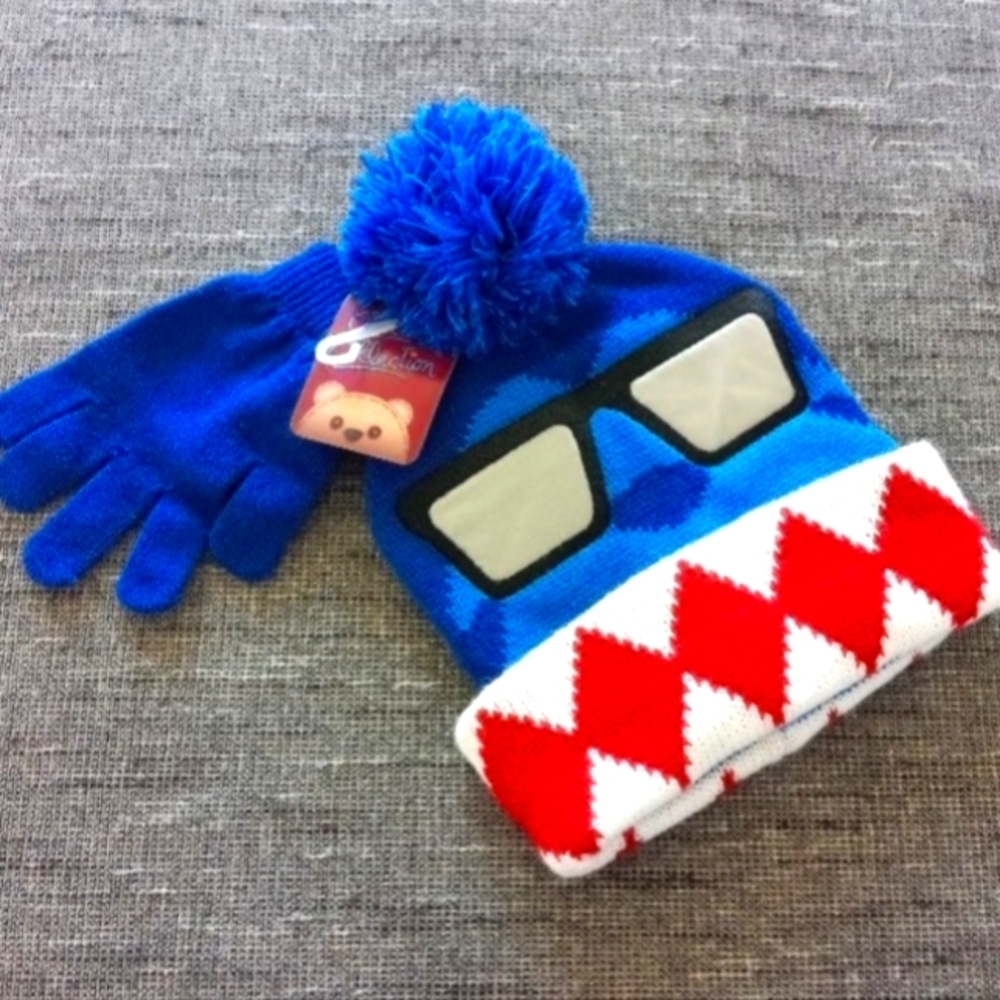 New Critter Collection Kids Wolf Knit Beanie Hat